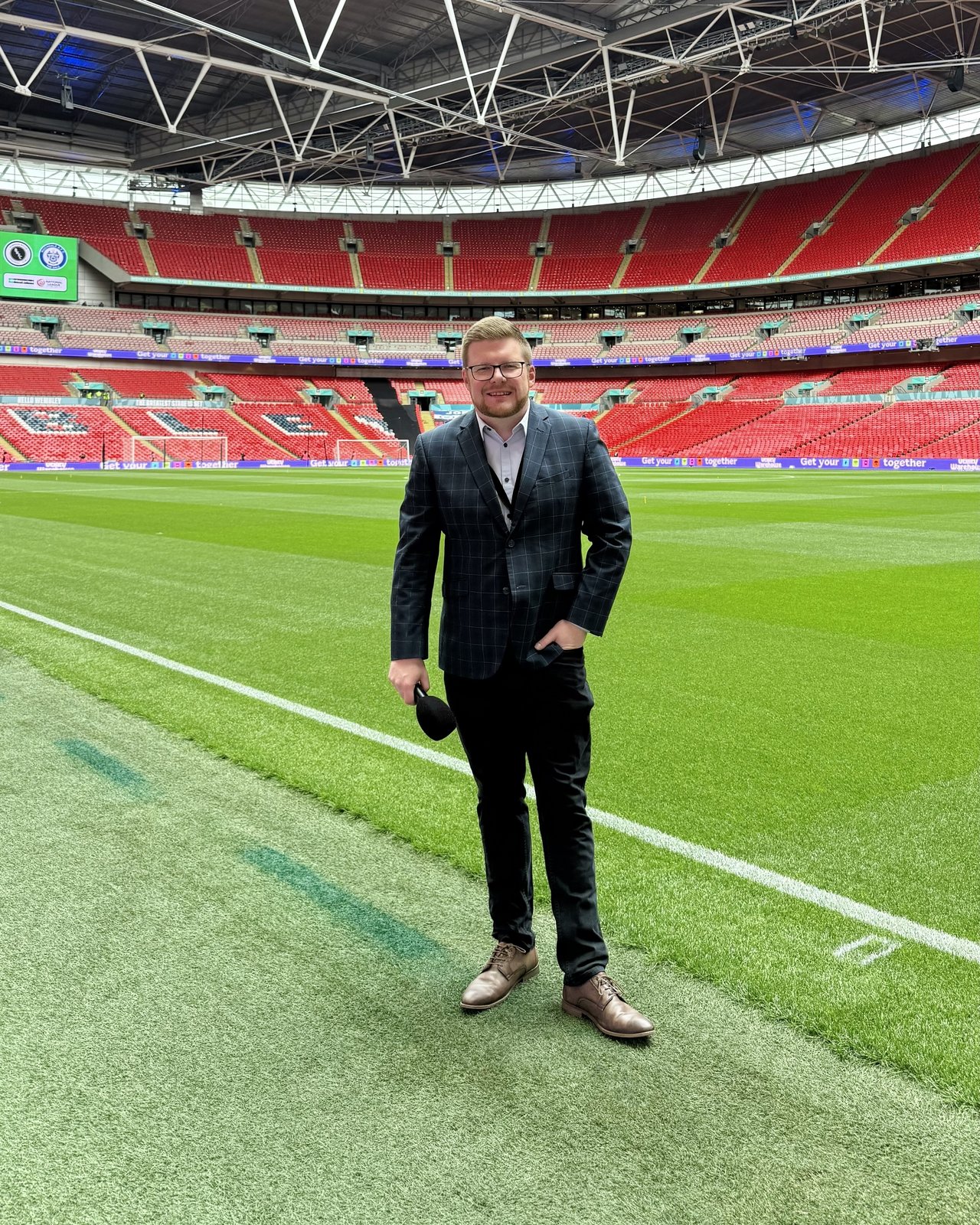 David Wooldridge hosting at Wembley Stadium