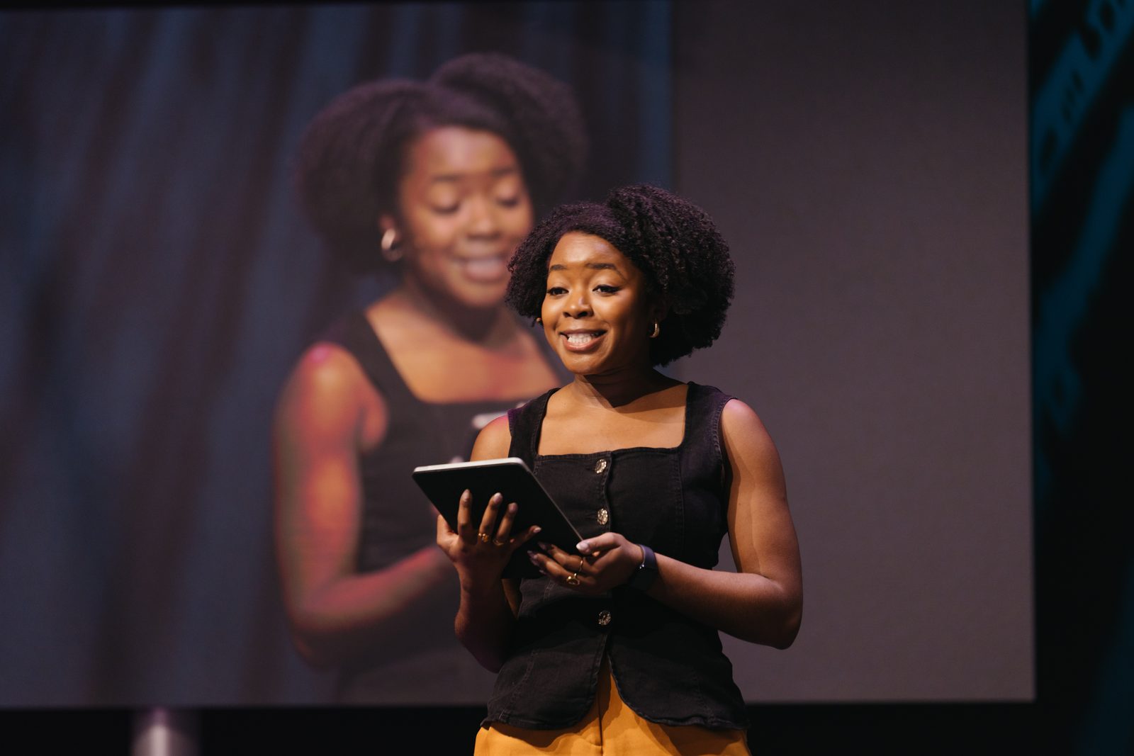 Emma-Louise Amanshia hosting the Series Mania Buyers Upfront session
