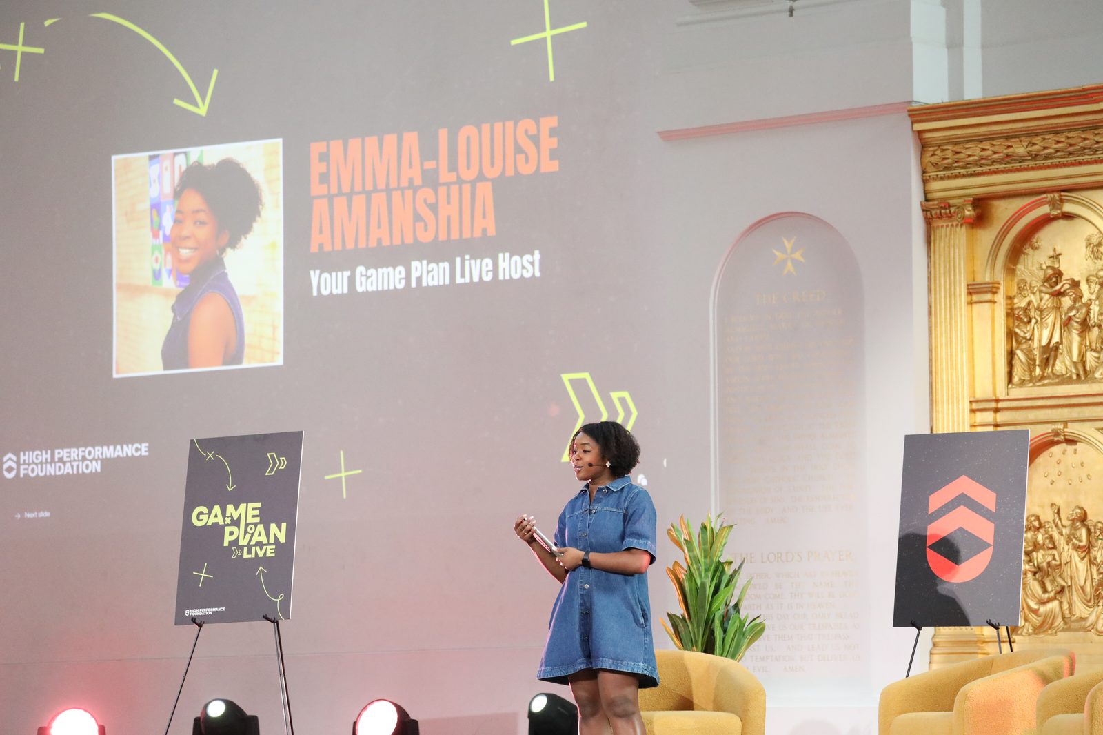 Emma-Louise Amanshia hosting Game Plan Live for the High Performance Foundation