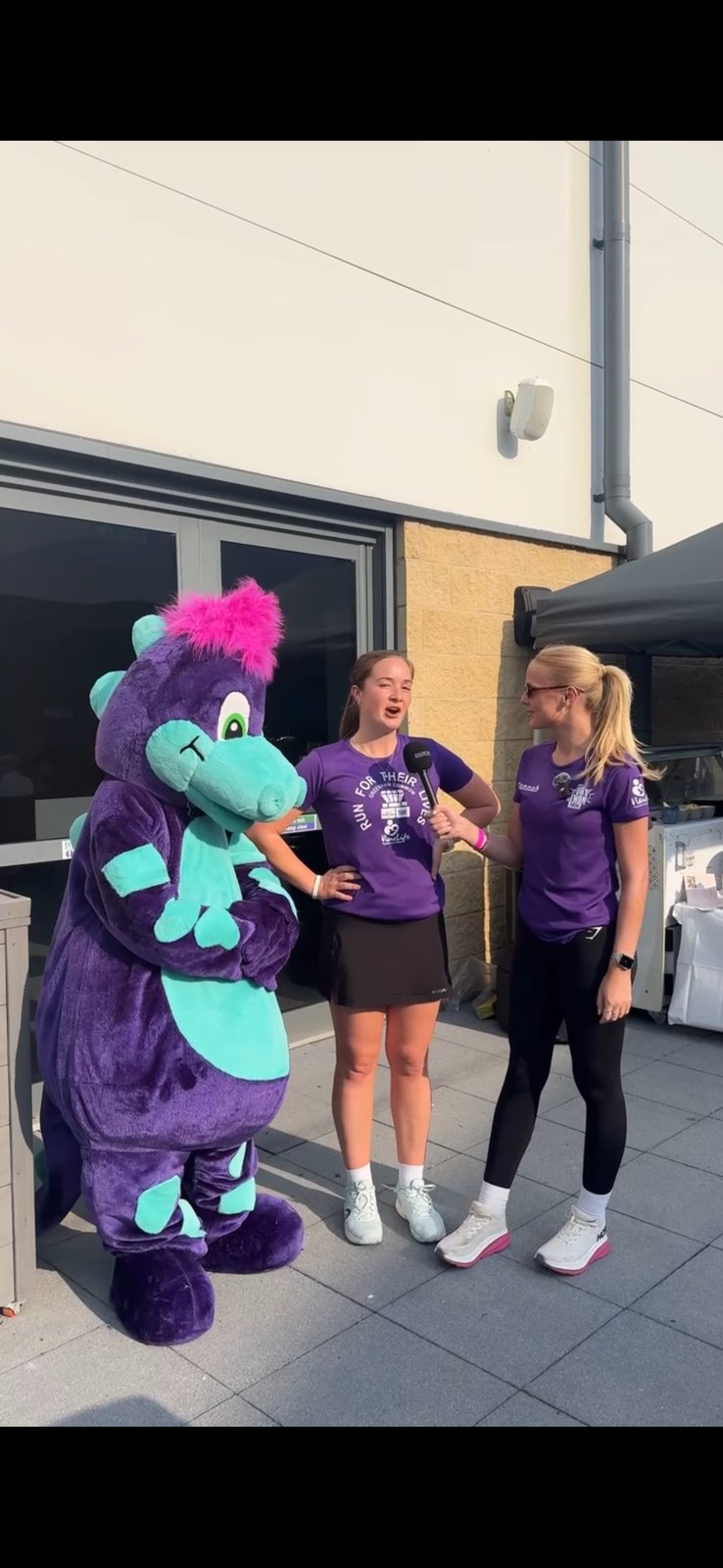 Hannah White interviewing at the New Life Special Care Babies Sportathon