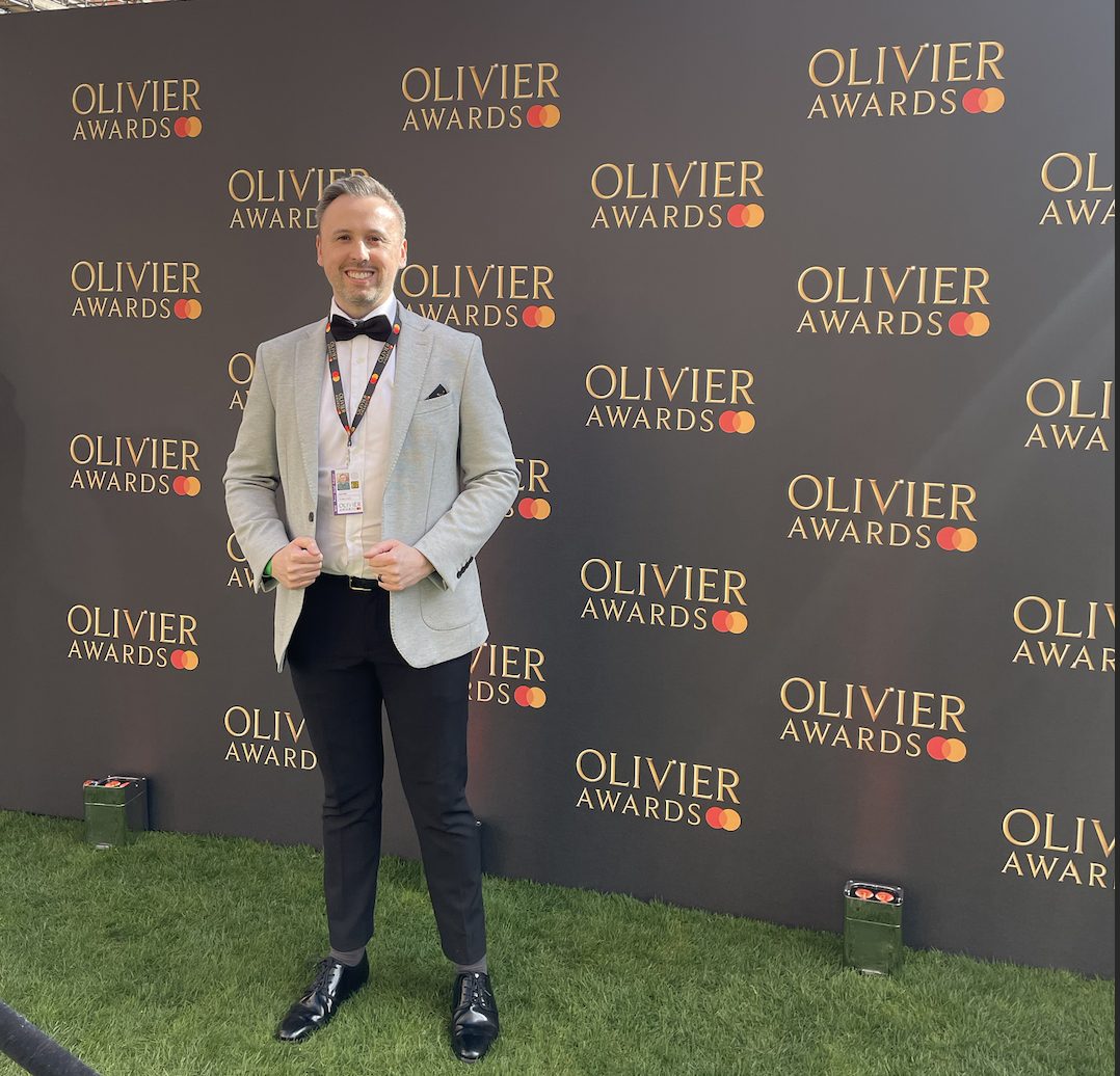 Jamie Body on the red carpet at the Olivier Awards