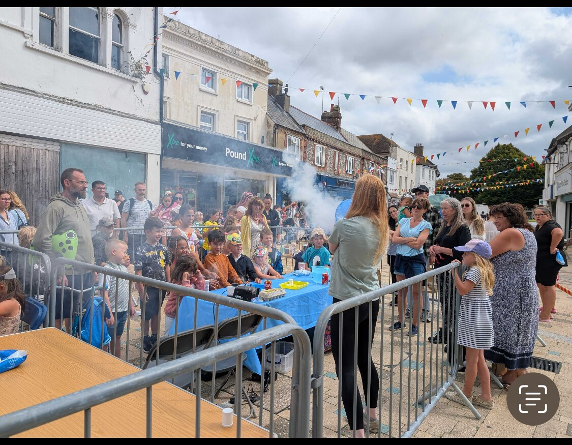 Jennie Luke hosting a live outdoor community event