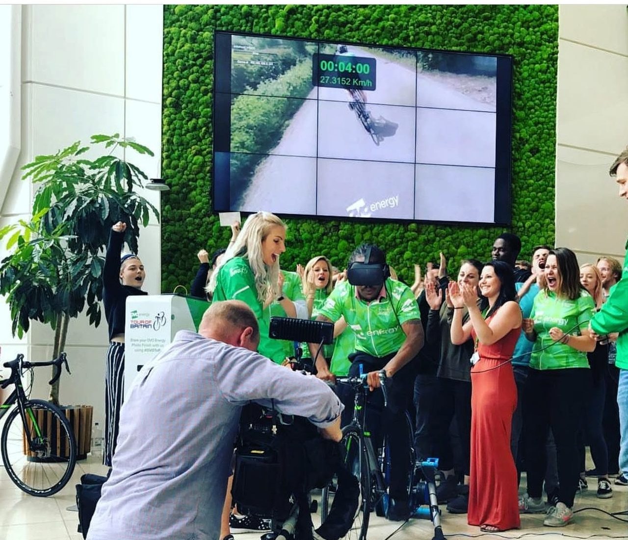 Jenny Scott presenting at an OVO Energy brand activation