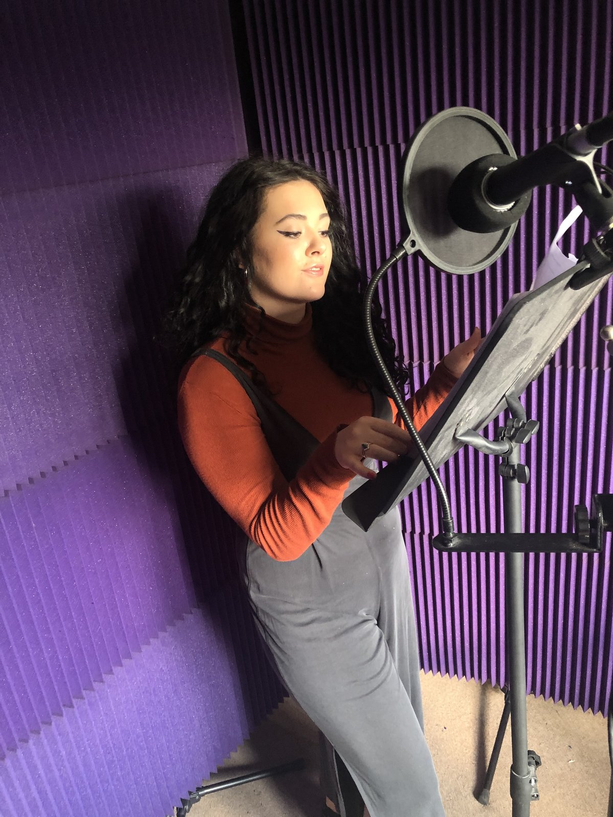 Kiera Lane recording voiceover