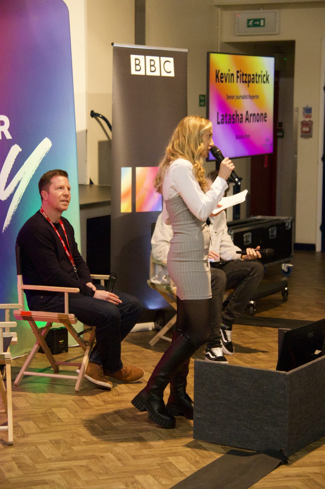 Latasha Arnone on stage at the BBC Share Your Story Tour