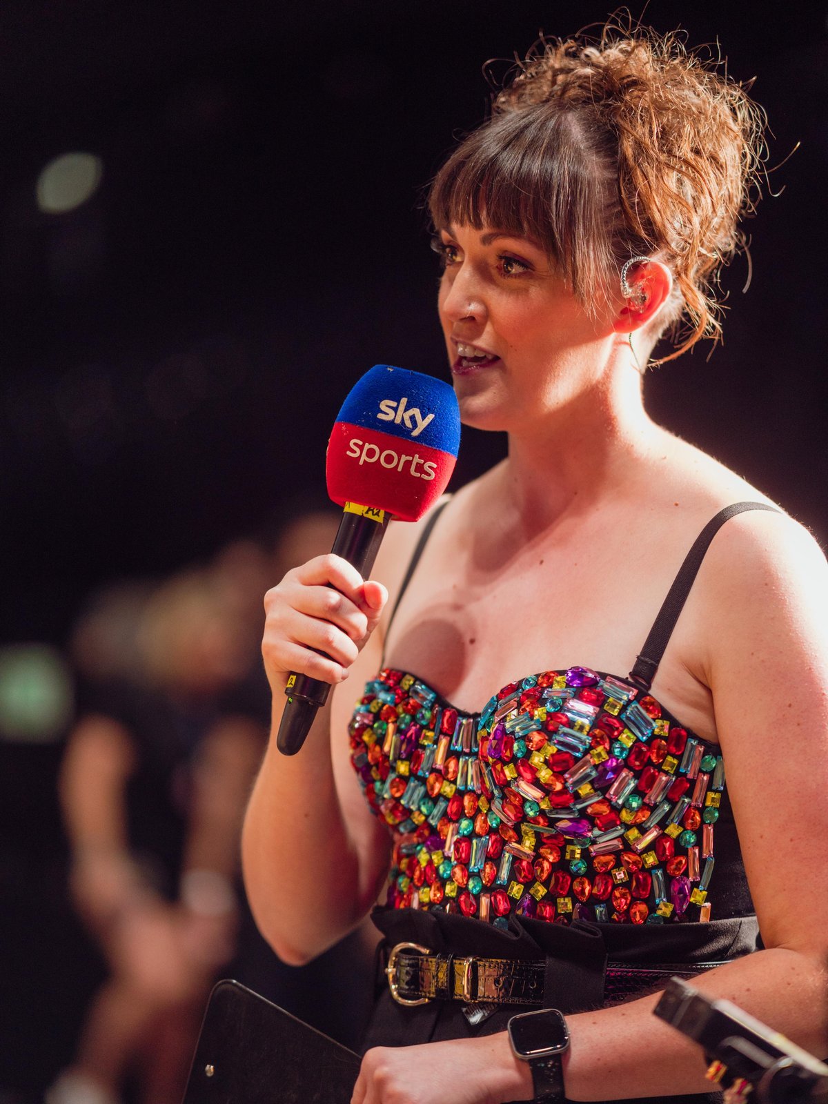 Lucy Goodman presenting for Sky Sports