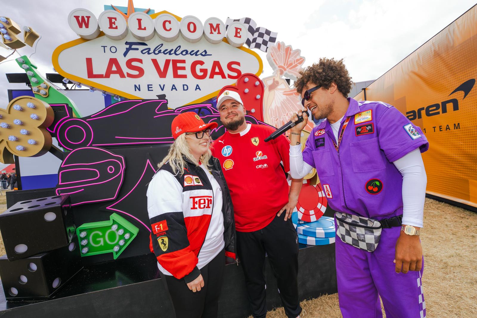 Ollie Pittam presenting at the Formula One Las Vegas Grand Prix