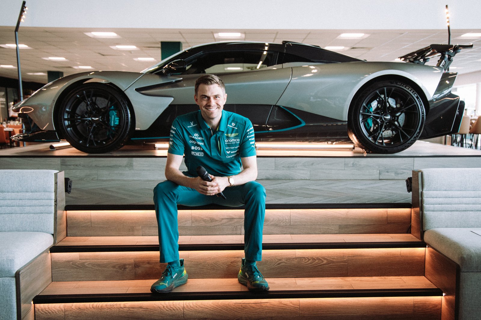 Tom Millen at an Aston Martin showroom event