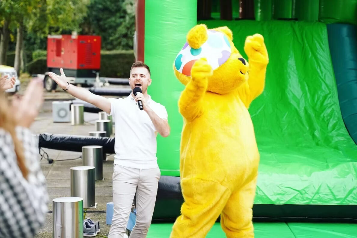 Rob Thornton presenting for BBC Children in Need