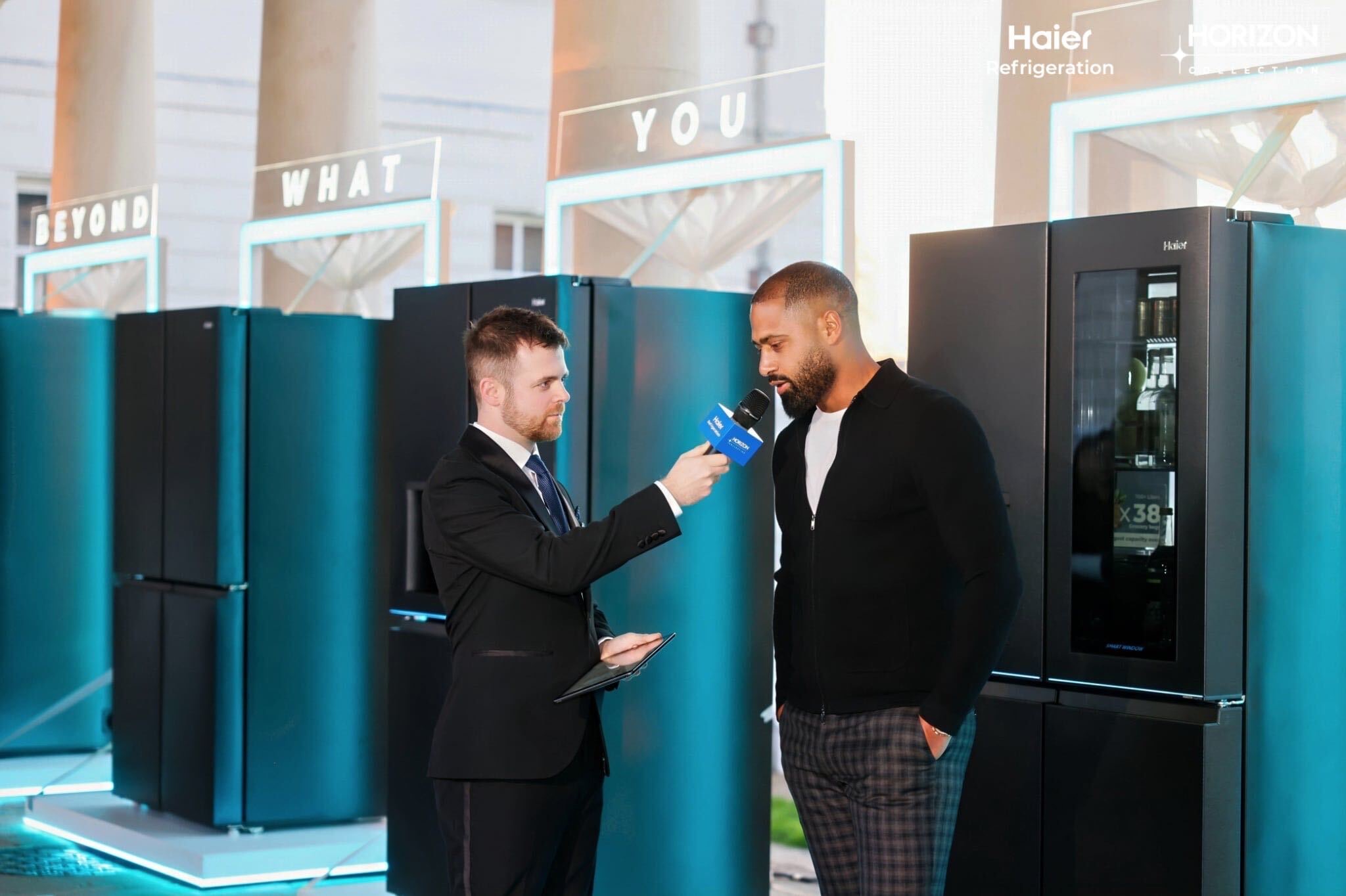 Rob Thornton interviewing at the Haier Horizon global product launch